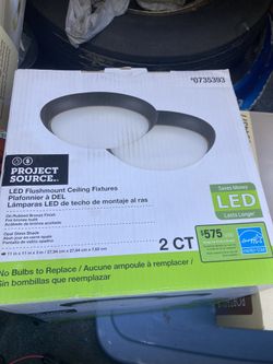 2 Project Source LED Flushmount Ceiling Fixtures Bronze Finish NIB - $10