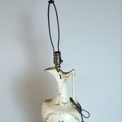 Vintage Signed Hand Painted Table Lamp Tested & Working