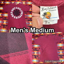 Red Hot Chili Peppers Red T-Shirt Men’s Medium Bay Island Tag Short Sleeve
