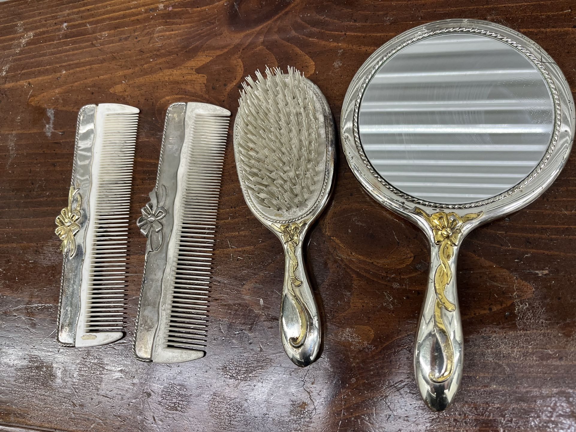 Vintage Silver Plated Victorian Style Grooming Set