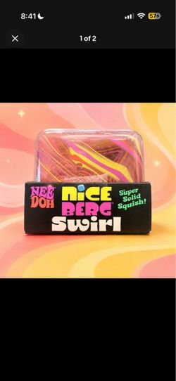 🌅🧊 NeeDoh Nice Berg Swirl – Sunset Pink/Orange/Yellow  A stunning NeeDoh Nice Berg Swirl featuring an incredible layered pink, orange & yellow sunse
