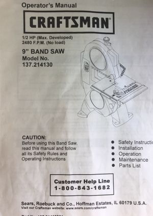Craftsman 1 2 Hp 9 Inch Band Saw Parts | Reviewmotors.co