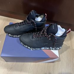 Bally Gareth Black Calf Rubber-Coated High Top Shoes