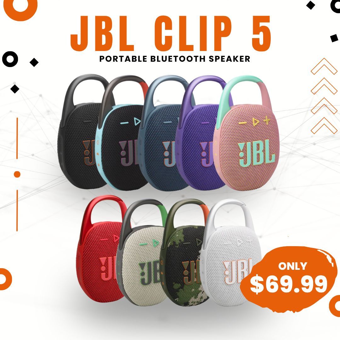 🔊 JBL Clip 5 – Nuevo por Solo $69 o $1 Inicial 🎶 ¡Incluye 1 Año de Garantía!