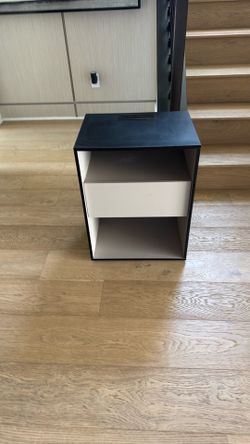 VASAGLE Black White Nightstand Bedside Tables With Drawers Charging Station Adjustable LED Lights Drawer 2 AC Outlets 2 USB