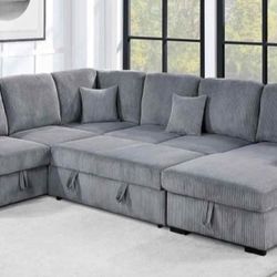 ✅️✅️4-Piece Convertible Sectional
Sleeper Sofa, Chaise Storage, Sofa Storage & USB Port✅️✅️