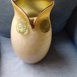 Vintage Murano Style Sommerso Owl Vase
