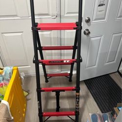 3-Step Telescoping Folding Ladder – Heavy Duty, Compact, Portable