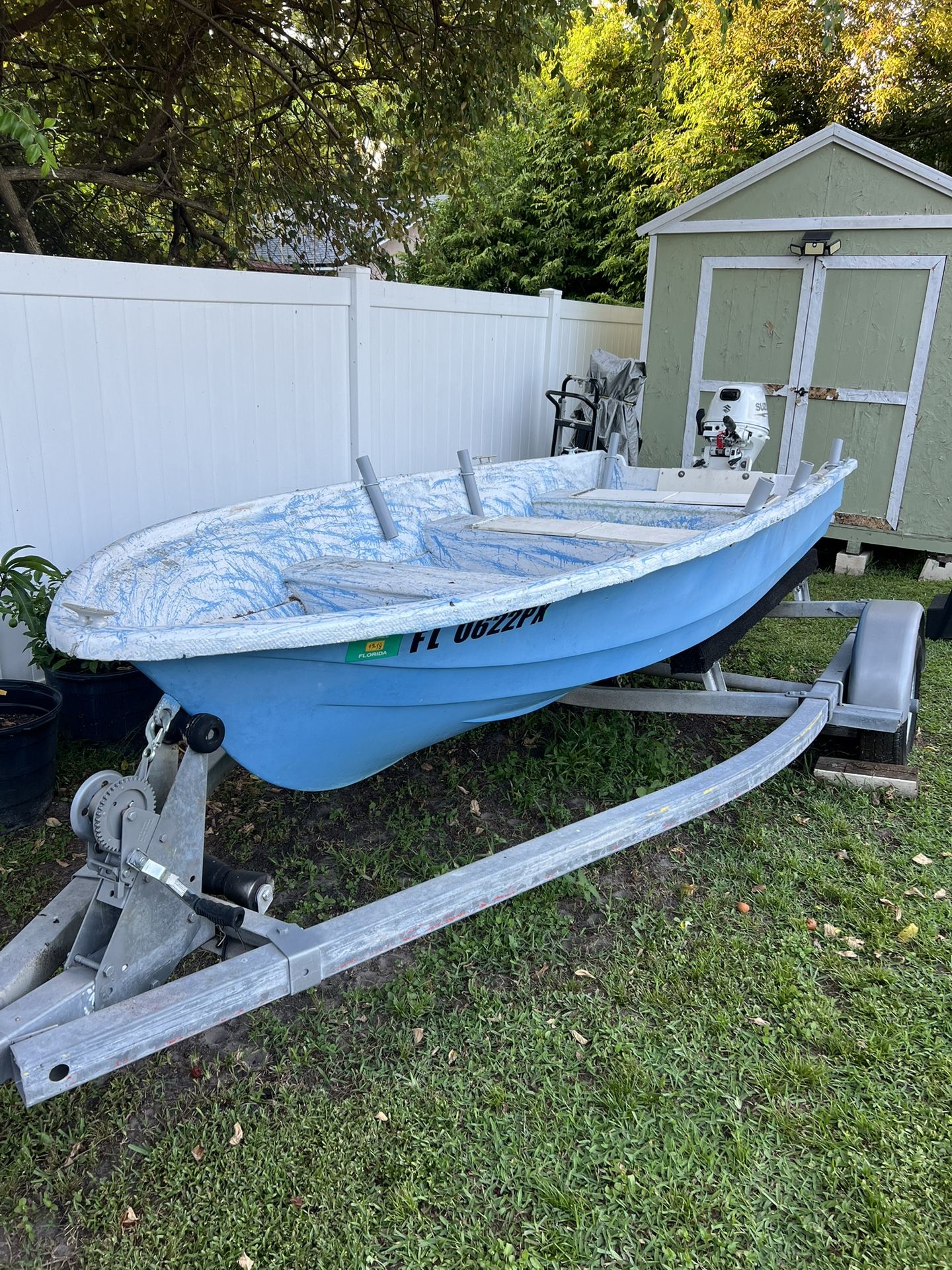 2013 Fiberglass Boat With Suzuki 4 Stroke 15hp