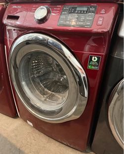 Samsung frontload washer and dryer set burgundy