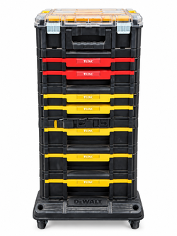 DeWalt TSTAK Rolling Storage Tower, 8 Organizers on 2-in-1 Cart