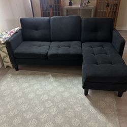 small black sectional couch