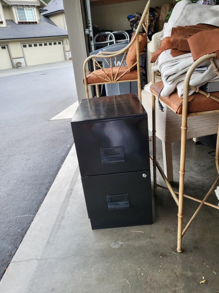 1 Black 2 Drawer File Cabinet