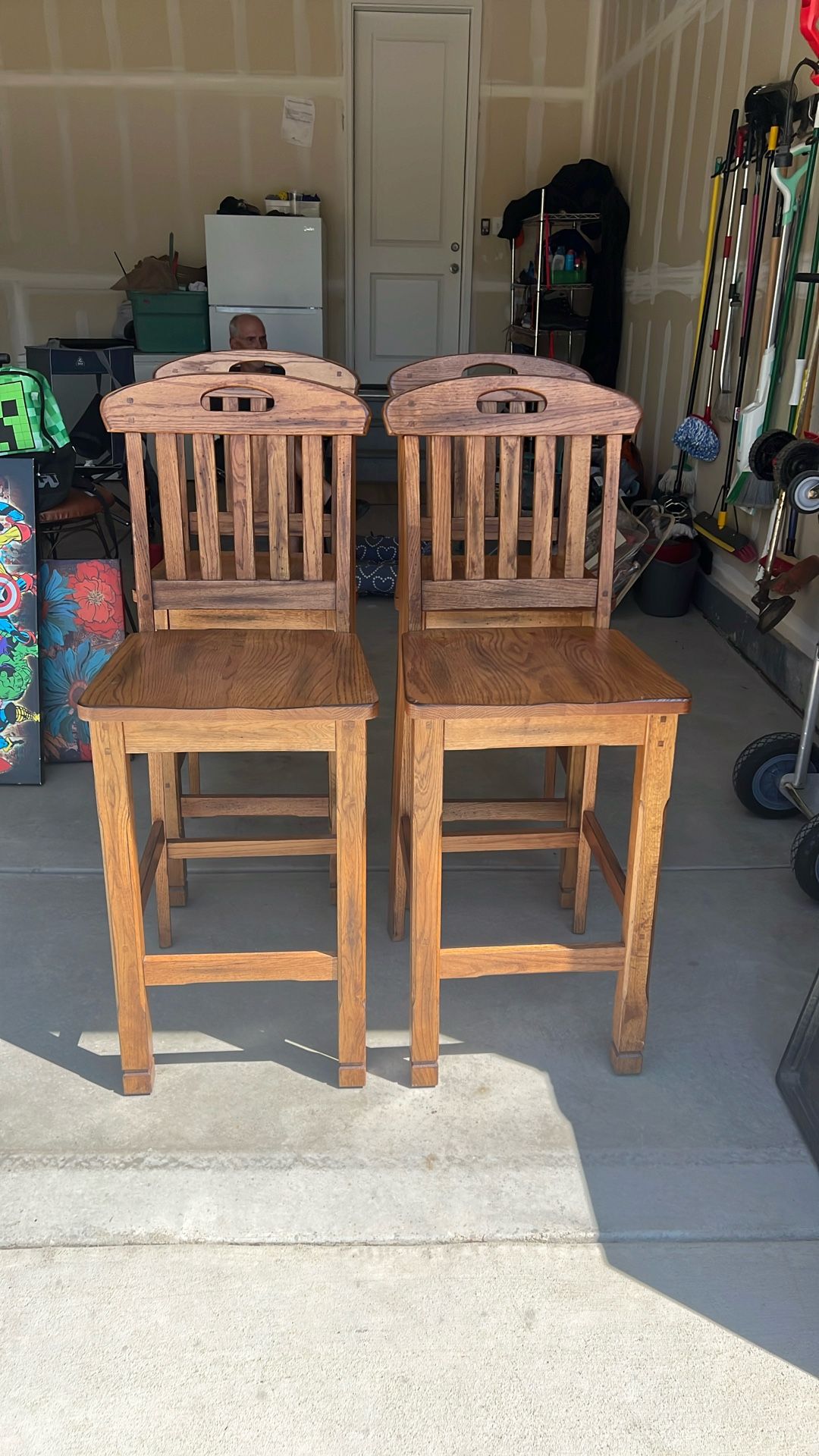 Solid oak Hi Top Bar Stools