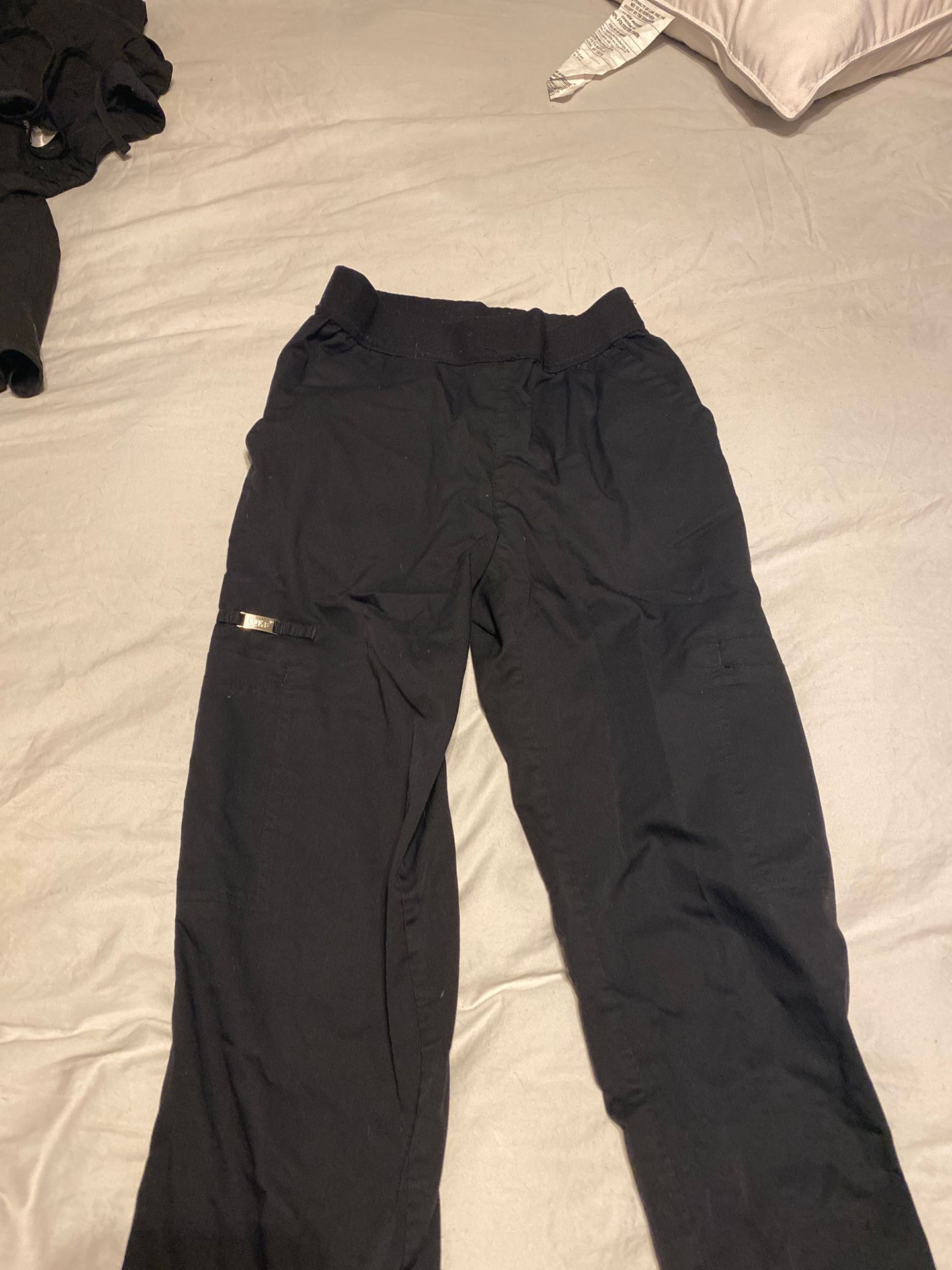 Xs black luxe scrub bottoms