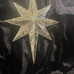 Large Gold Star Christmas Tree Ornament 8x6