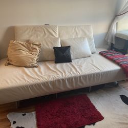 Beige Leather Day Bed