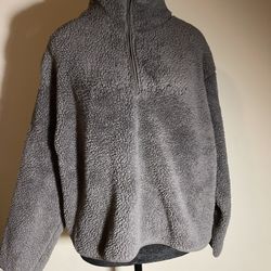 Sherpa Fleece Half-Zip Pullover Jacket/small/H&M