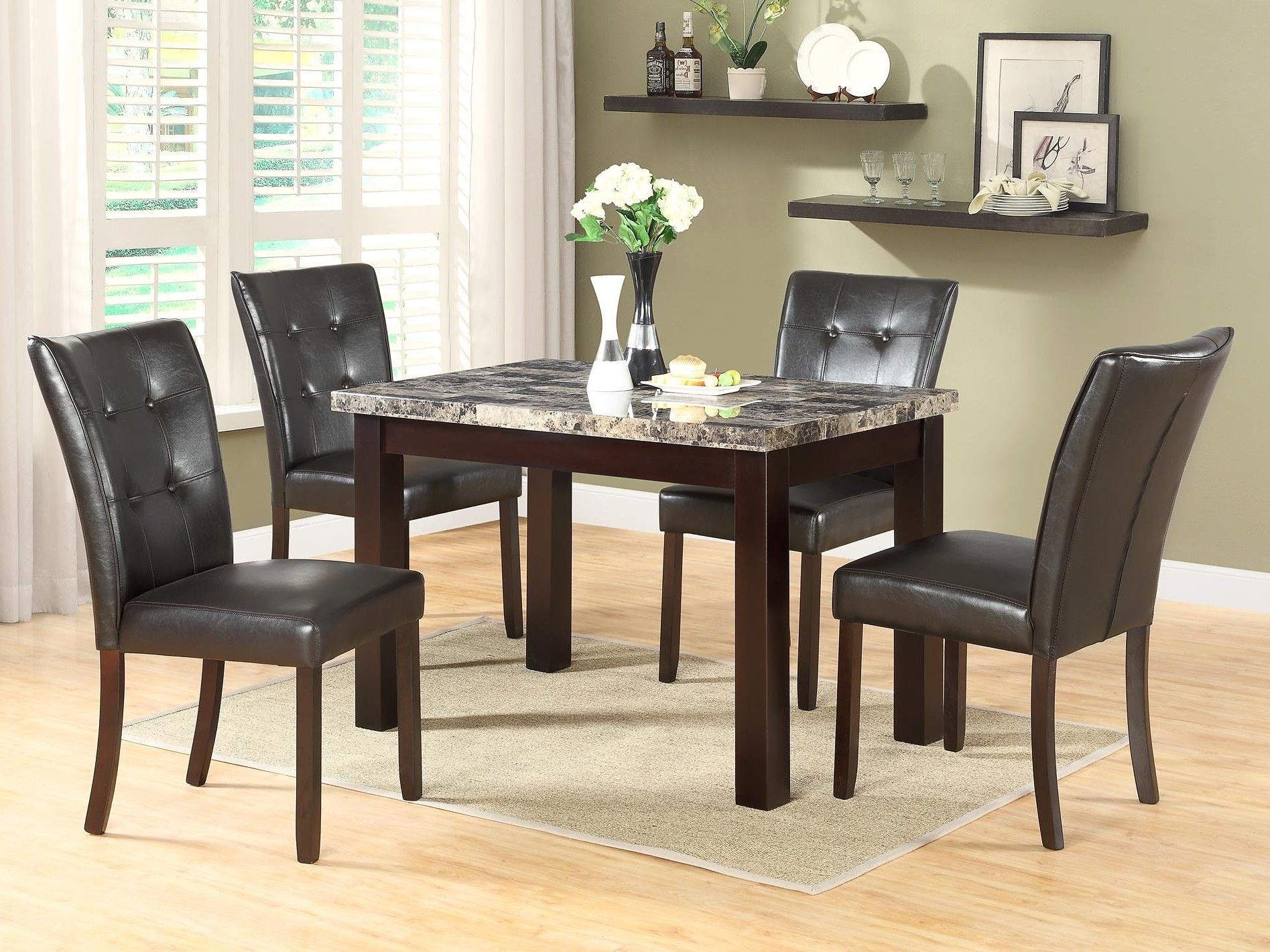 New! 5PC Marble Dining Set *FREE SAME DAY DELIVERY*