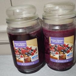 Set of 2 Better Homes & Gardens Wild Berry Cheesecake 18 Ounce Glass Jar Candles