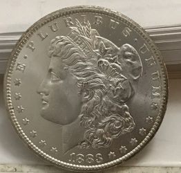1883 CC Morgan Silver Dollar, fine details
