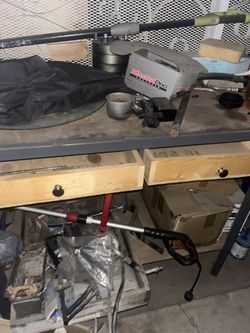 Wooden And Metal Work Shop Table