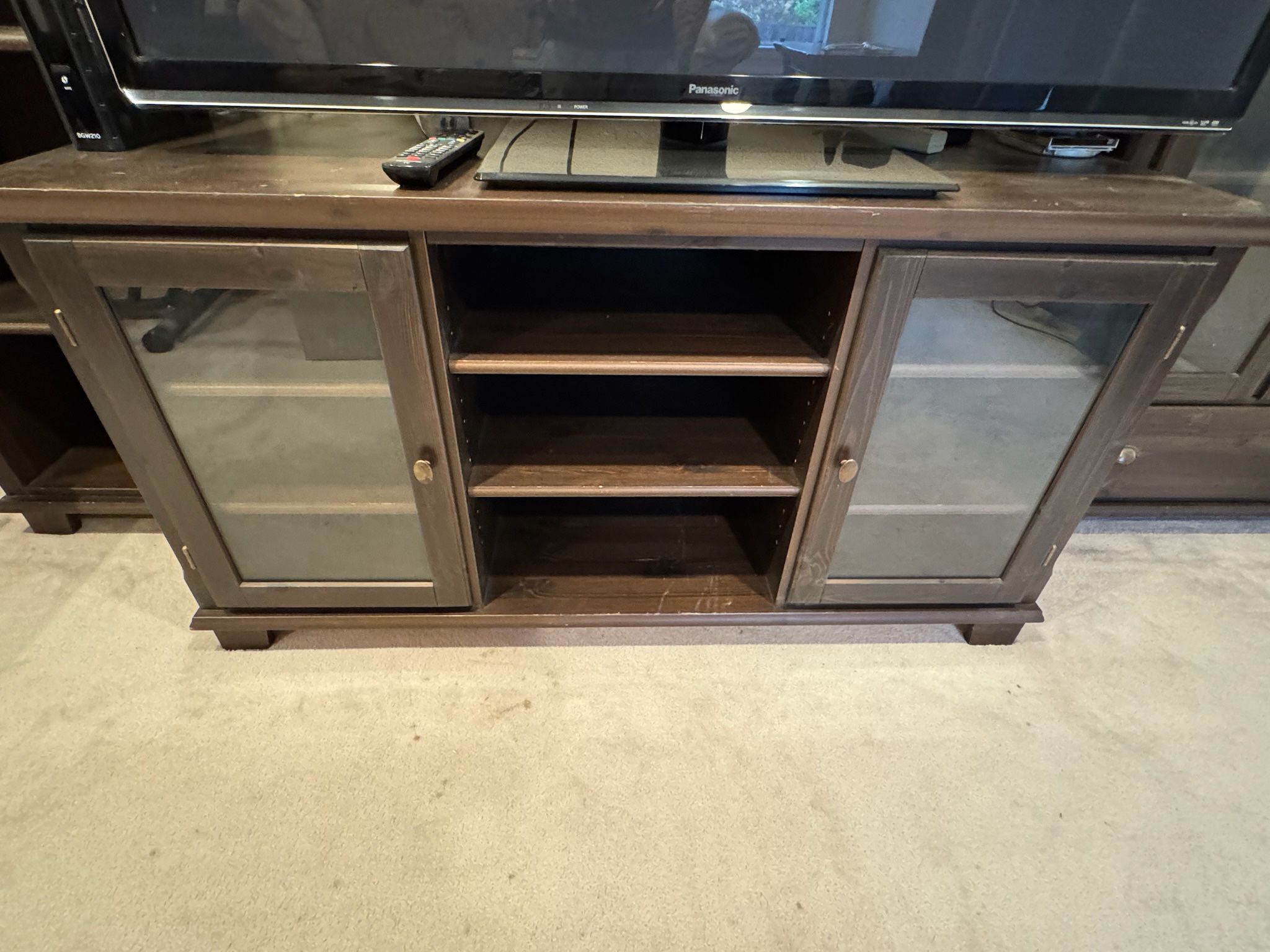Brown IKEA Tv Stand Set