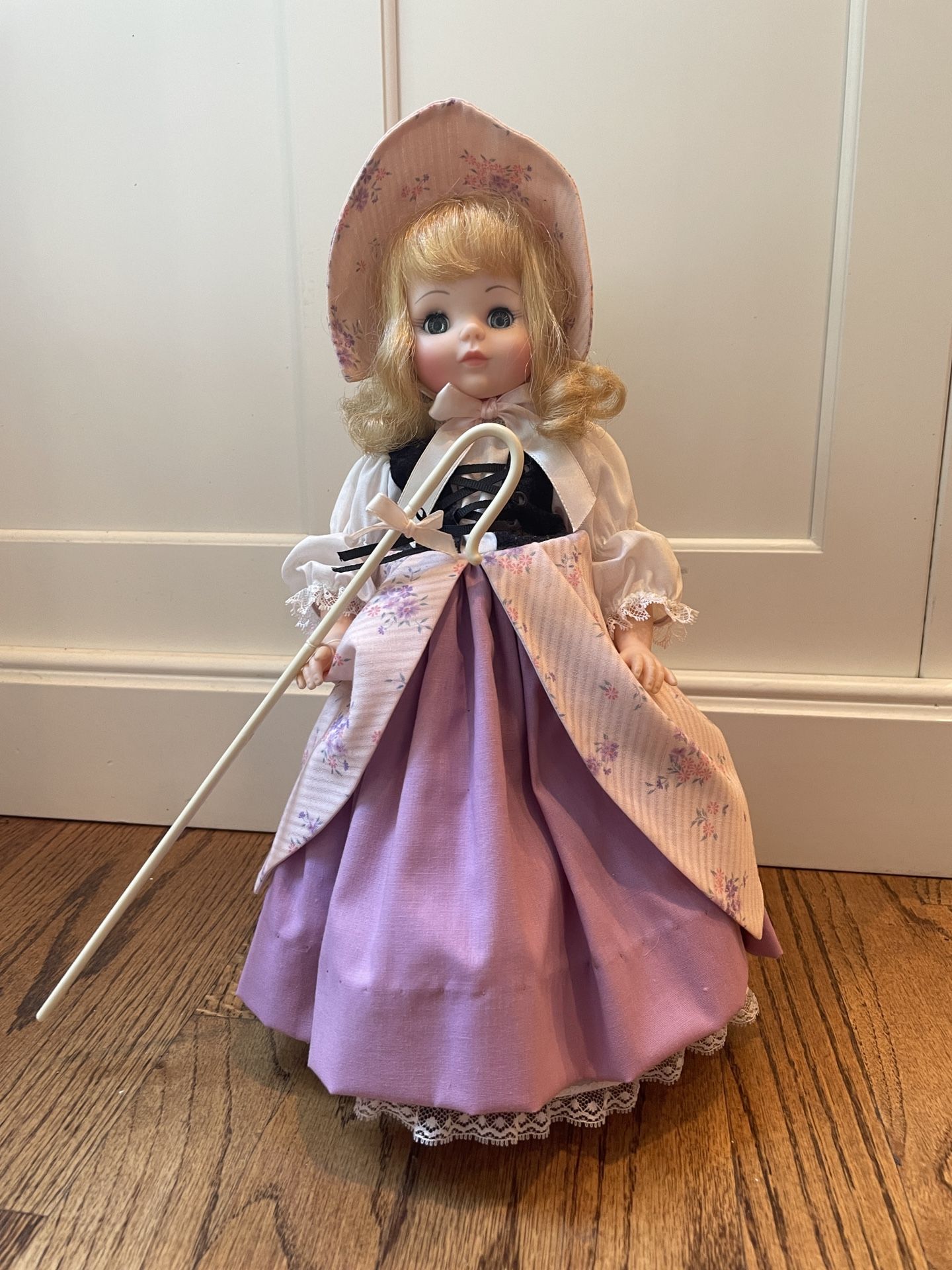 Madame Alexander Vintage Bo Peep 15" Doll With Cane And Stand. Condition is pre and perhaps shows light signs of wear from age and is overall in very
