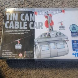4M Tin Can Cable Car Fun Mechanics Science Electricity Kit Hobby Experiment Toy