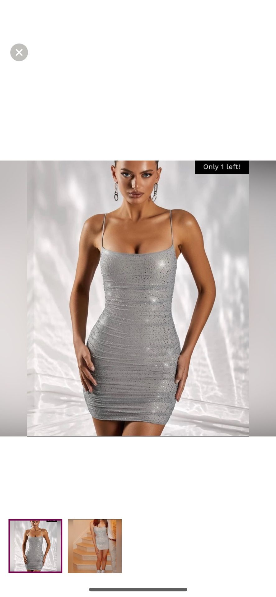 Oh Polly Silver Sequin Mini Dress Preowned
