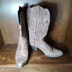 Justin Women's Stampede Boots Size 9B Brown W/Black Stiching