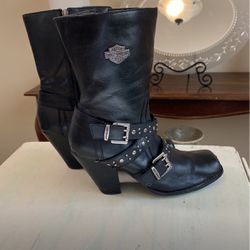 Harley Davidson High Heeled Over Th Ankle Boots 