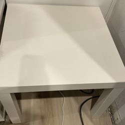 Small Table Side Coffee White Square 