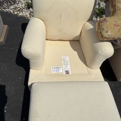 White Crate & Barrel Chair & Ottoman