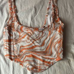 Forever 21 Orange Corset Top