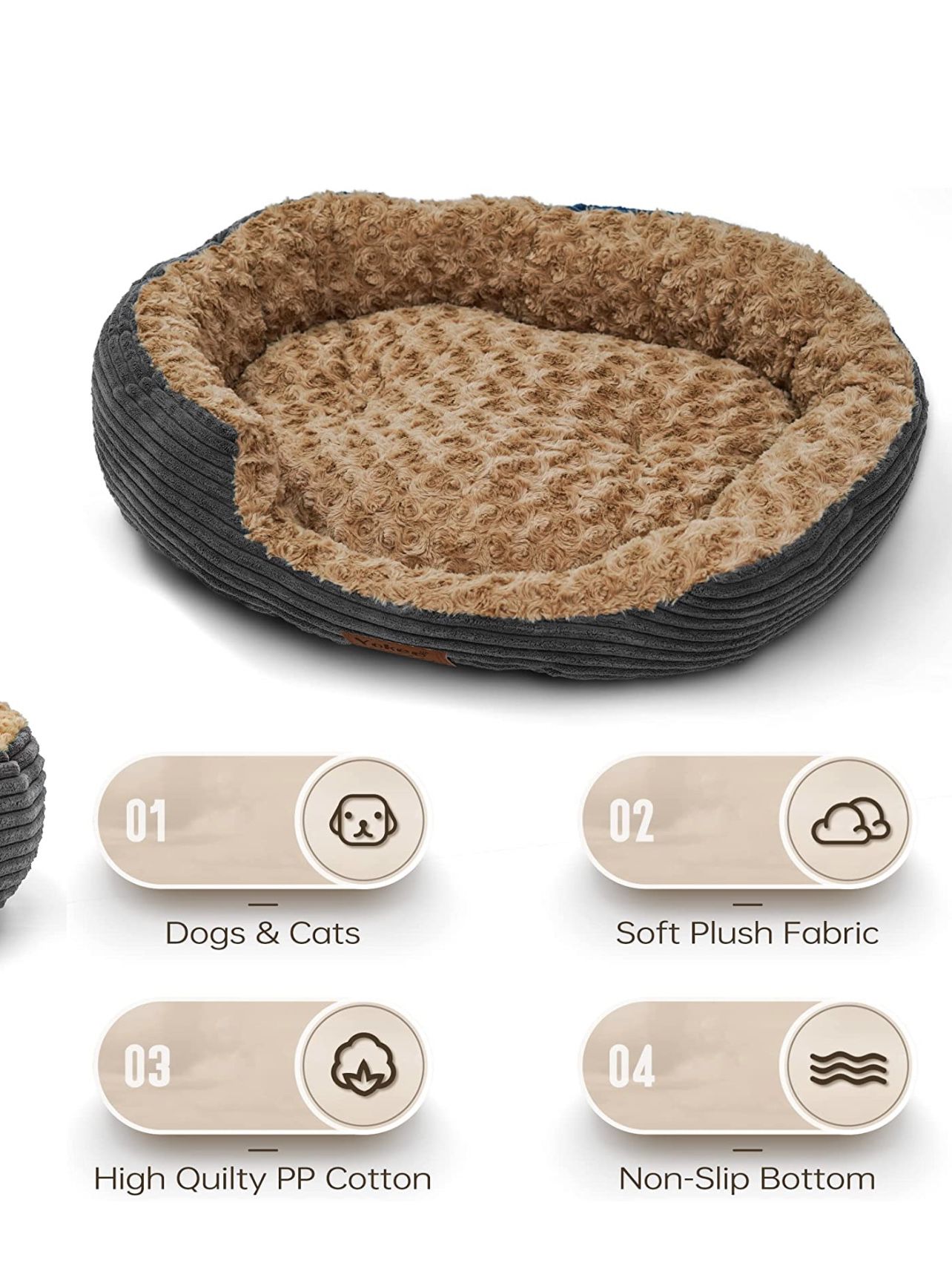 Dog Bed Low Leading Edge - Breathable Soft Plush Pet Bed, Machine Washable Dog Couch, Waterproof Nonskid Orthopedic Dog Bed
