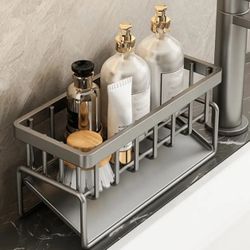 Multifunctional Kitchen Shelf, Rag Drainer Rack Household Drainage Basket, Sink Storage Organizer, Soap Sponge Rack Household Kitchen Supplies