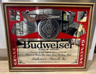Vintage Budweiser “Genuine” mirrored advertising sign