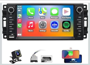 4G Network Radio for Jeep Wrangler 2007-2018 Chrysler Dodge Ram 1500,QLED Touch Screen 8core Stereo Upgrade,4GB RAM 64GB ROM,Wireless carplay & Androi