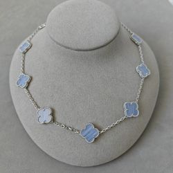 VCA Necklace Baby Blue Size 18 Inch Long 