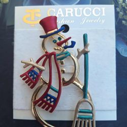 Snowman Brooch