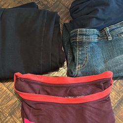 Maternity Leggings, Jeans, And Shirt