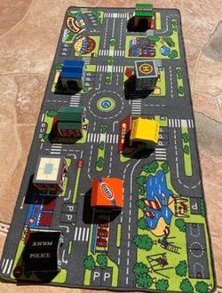 Town rug & buildings set (new)