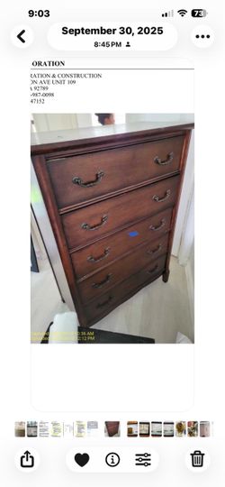 Tall cherry wood dresser