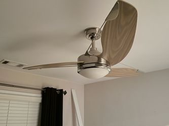Modern 3-Blade Wood-Accent Ceiling Fan with LED Light
