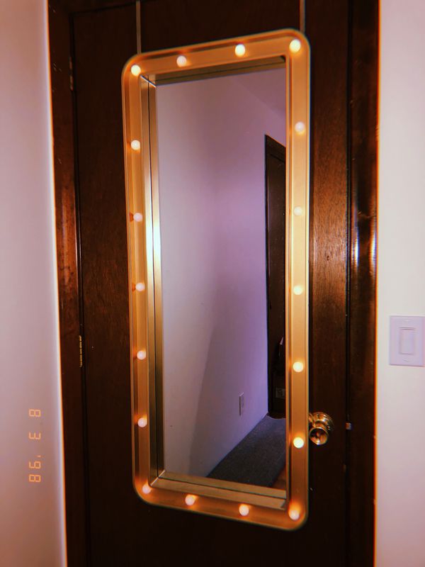 door mirror with hooks