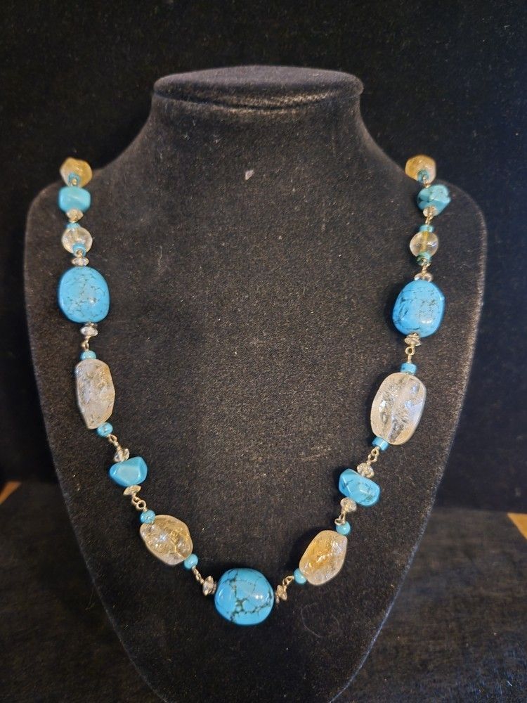 Genuine Blue Turquoise & Citrine N.k.