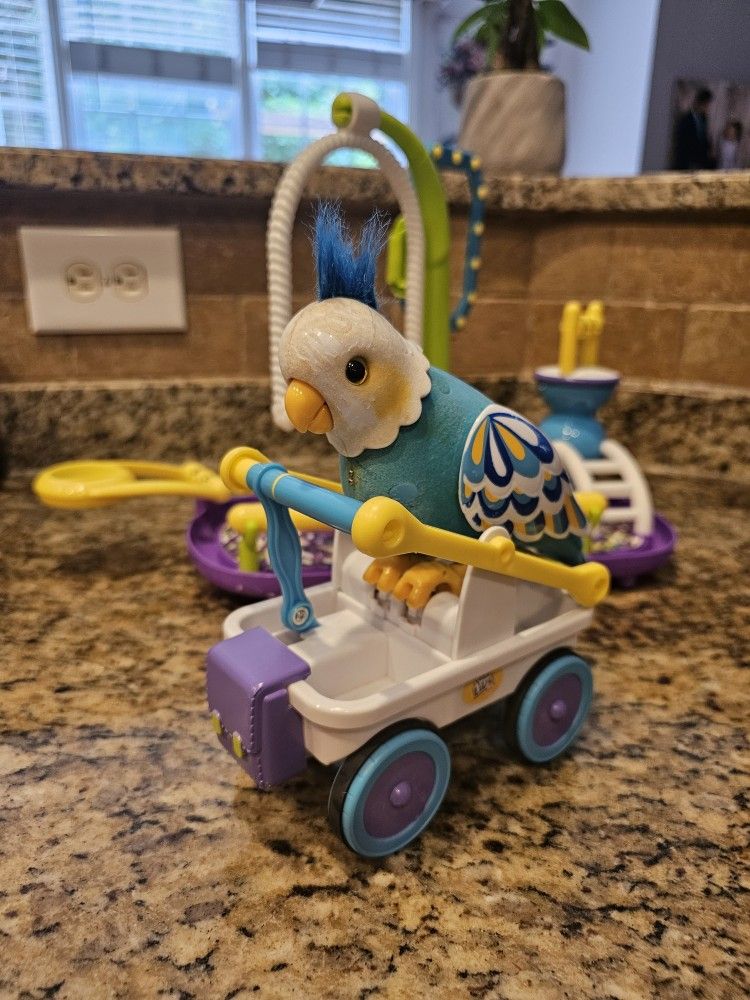 Little Live Pets Talking Parrot Swing And Car Set