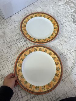 Decorative Floral Dinner Plates Set of 2 – Daniel Brand – MOVING OUT SALE