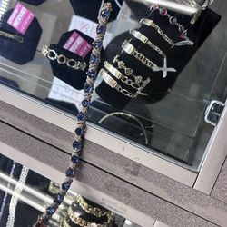 Blue Sapphire sliver bracelet